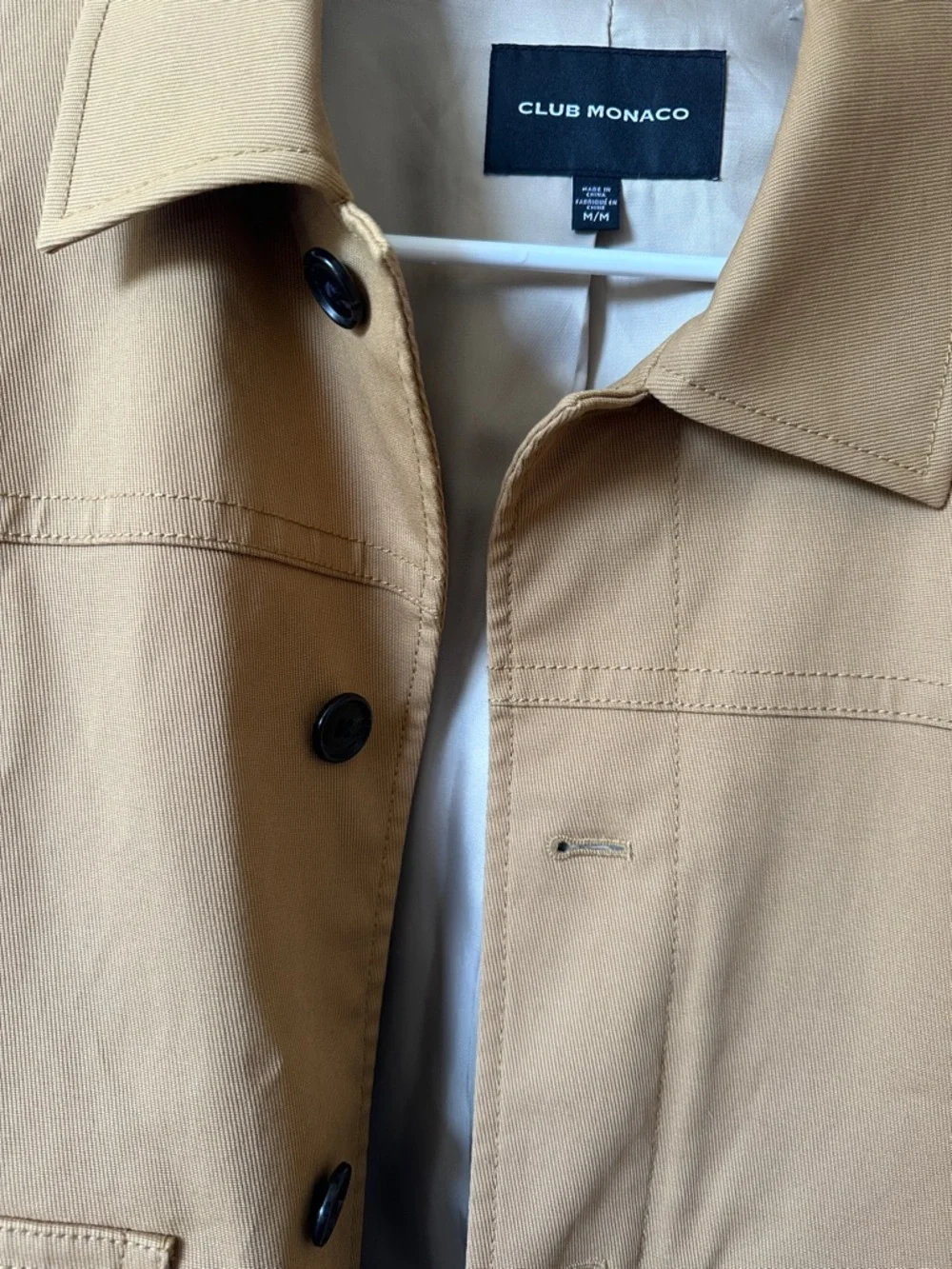 Club Monaco Men's Camel/Tan Cotton Shirt Jacket - Picture 8 of 8